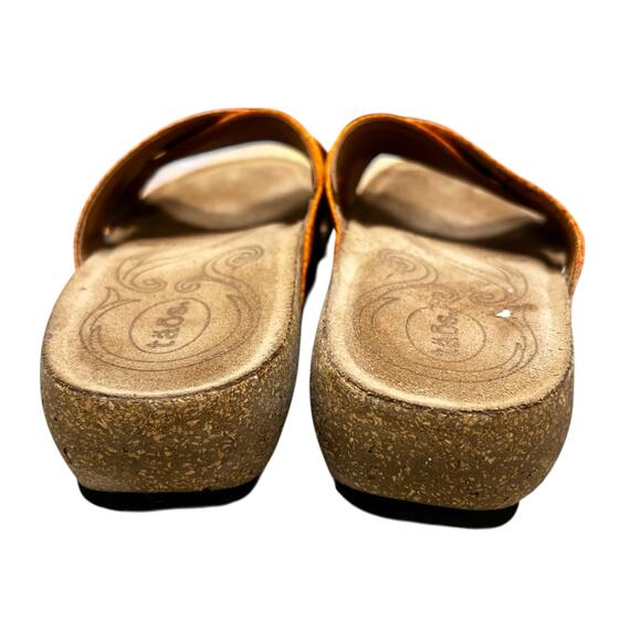 TAOS Orange weave low cork wedge slip on sandals comfort euro 41 US  sz 10 - Picture 5 of 10